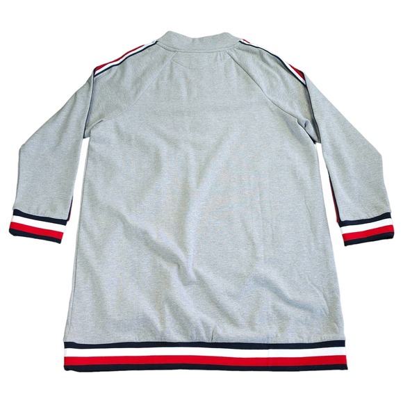 Tommy Hilfger Fleece Funnel Neck Striped Gray Sweatshirt Dress - XXL EUC - Picture 2 of 3